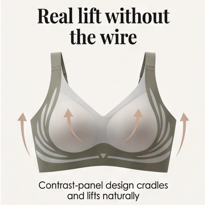Veluna - Women's Wireless Lift Bra with Wide Side Wings