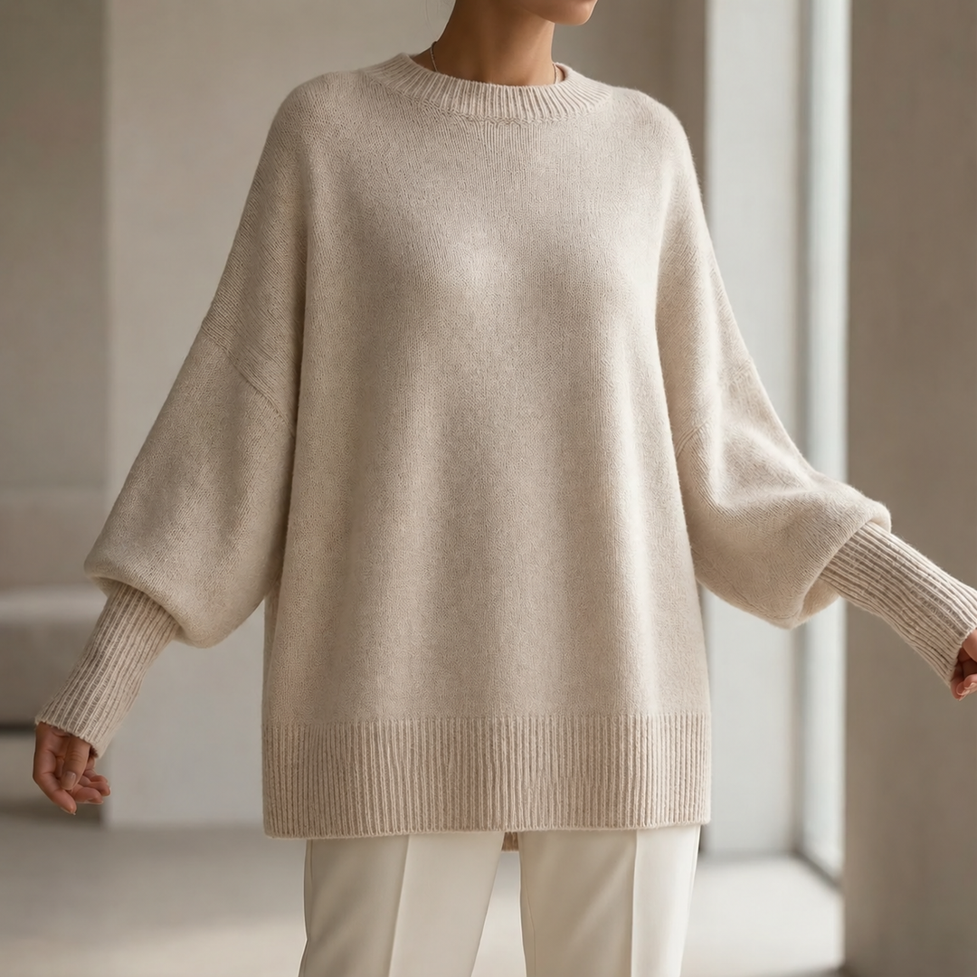 Veluna - Women's Oversized Wool Blend Sweater