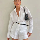Valerie | Women's Two-Piece Set Shirt Shorts