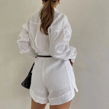 Valerie | Women's Two-Piece Set Shirt Shorts