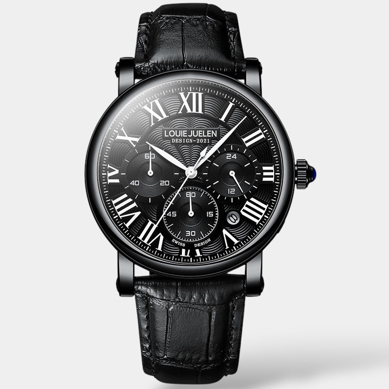 Adrian | Men's Chronograph Quartz Leather Strap Watch