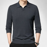 Orson | Men's Knitted Polo Shirt with Long Sleeves