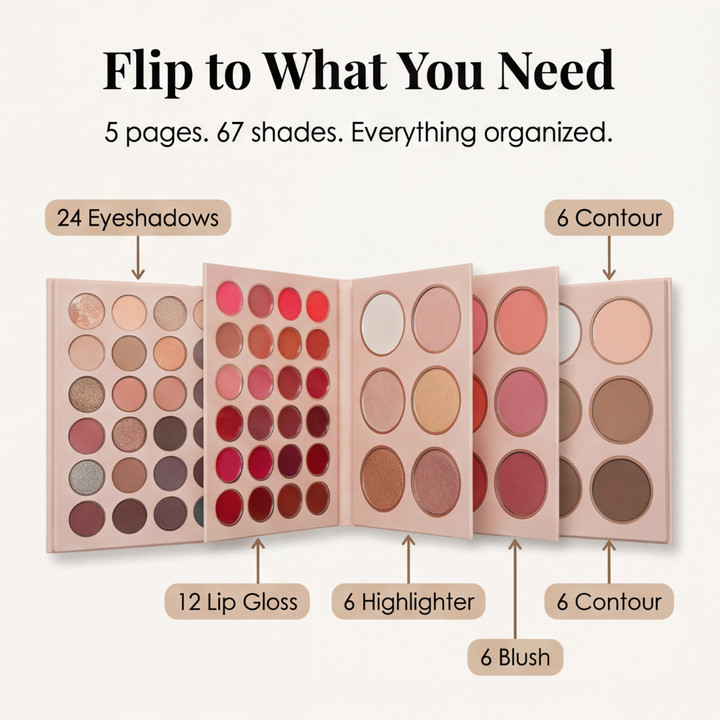 Lumara - 5-Page Makeup Book with 67 Professional Shades