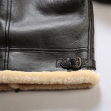 Victor | Men's Leather Aviator Jacket with Sheepskin Fur