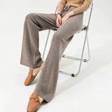 Sandrine | Women's Merino Wool Wide Leg Trousers with High Waist
