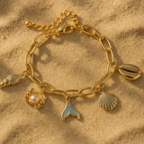 Sirena | Women Bracelet with Shell Design and Gold Plating