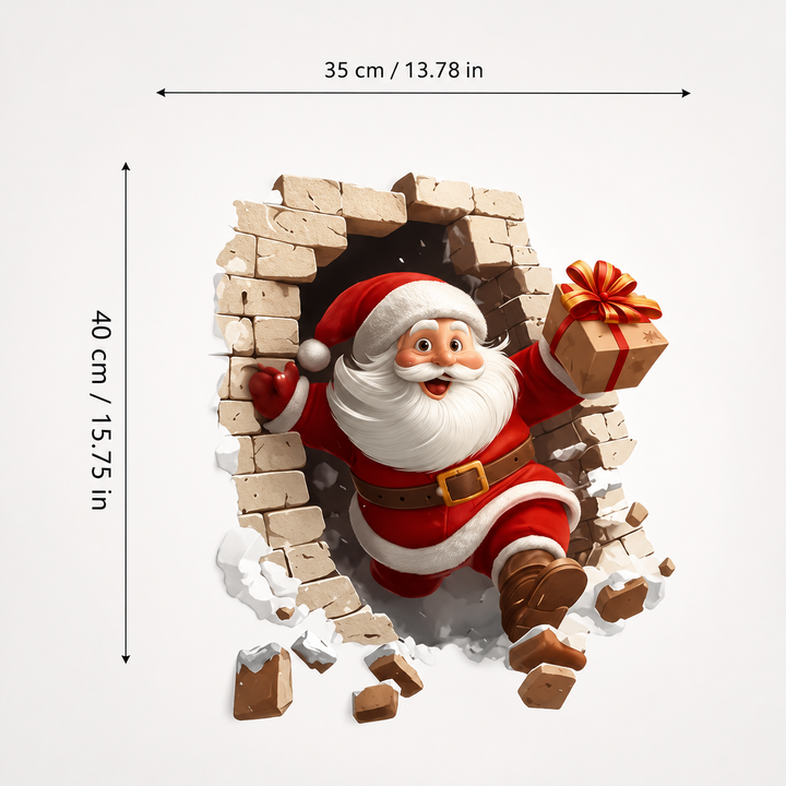 Peekaboo Claus – Peeking Santa Wall Sticker Decal (4pcs)