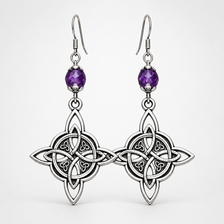 Lunavia – Celtic Knot Beaded Drop Earrings
