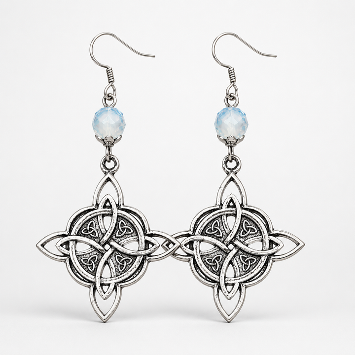 Lunavia – Celtic Knot Beaded Drop Earrings