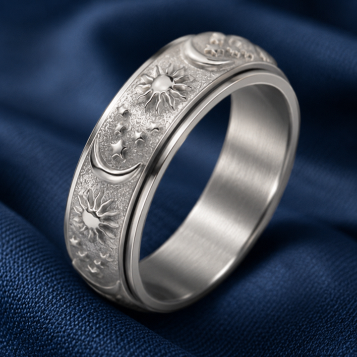 Tethro – Sun Moon Couple Spinner Anxiety Ring