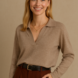 Roma | Women Polo Sweater With Cotton Relaxed Fit