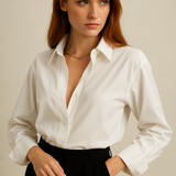 Madeline | Women Blouse With Cotton Sharp Collar