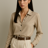 Marisol | Women Blouse With Asymmetrical Button Design