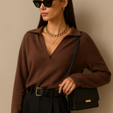 Roma | Women Polo Sweater With Cotton Relaxed Fit
