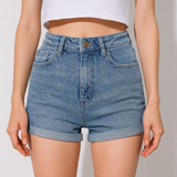 Amara | Women's Shorts with High-waist and Rolled-hem