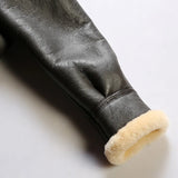 Victor | Men's Leather Aviator Jacket with Sheepskin Fur