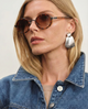Valencia | Icon Sunglasses with Oval Frame Gold Detailing
