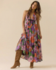 Valerie | Women's Halter Maxi Dress with Open Back and Pleated Skirt