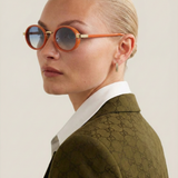Valencia | Icon Sunglasses with Oval Frame Gold Detailing