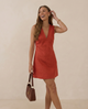 Ebony | Women's Wool Cashmere Knit Dress with Half-Turtleneck and Pockets