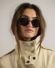 Valencia | Icon Sunglasses with Oval Frame Gold Detailing