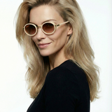 Valencia | Icon Sunglasses with Oval Frame Gold Detailing