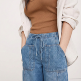 Madison | Women's Loose Fit Denim Pants with Pull-On Waist