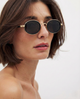 Valencia | Icon Sunglasses with Oval Frame Gold Detailing