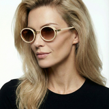Valencia | Icon Sunglasses with Oval Frame Gold Detailing