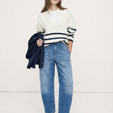 Ophelia | Women's Barrel Leg Denim Pants with High Rise