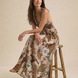 Valerie | Women's Halter Maxi Dress with Open Back and Pleated Skirt