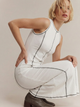Mireya | Women's Ribbed Knit Maxi Dress with Contrast Seam Detail