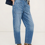 Ophelia | Women's Barrel Leg Denim Pants with High Rise