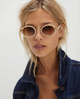 Valencia | Icon Sunglasses with Oval Frame Gold Detailing