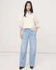 Ophelia | Women's Barrel Leg Denim Pants with High Rise