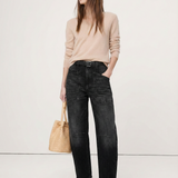 Ophelia | Women's Barrel Leg Denim Pants with High Rise