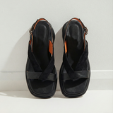 Valetta | Women's Platform Sandals with Cross-Strap and Buckle