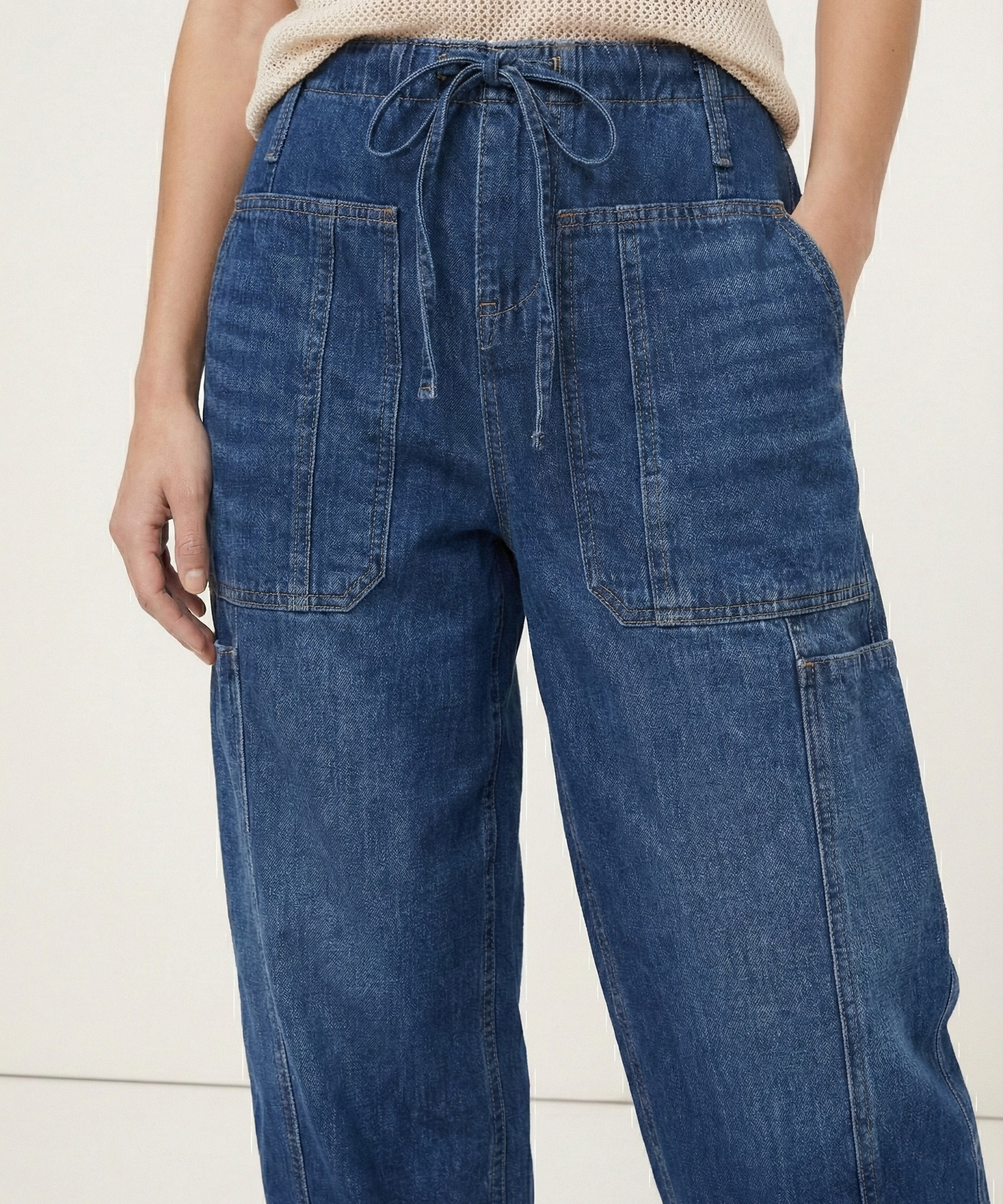 Madison | Women's Loose Fit Denim Pants with Pull-On Waist