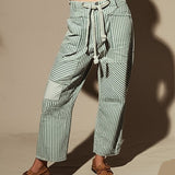 Vera | Women's Striped Patchwork Pants with Drawstring Waist