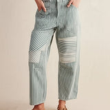 Vera | Women's Striped Patchwork Pants with Drawstring Waist