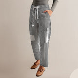 Vera | Women's Striped Patchwork Pants with Drawstring Waist