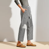 Vera | Women's Striped Patchwork Pants with Drawstring Waist