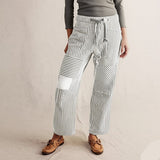Vera | Women's Striped Patchwork Pants with Drawstring Waist