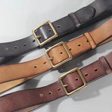 Oliver | Men's Leather Belt with Cowhide Strap and Copper Buckle