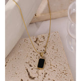 Mavine | Women Necklace with Dual Enamel and Gold Chain