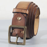 Oliver | Men's Leather Belt with Cowhide Strap and Copper Buckle