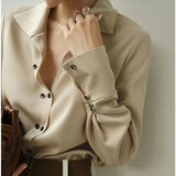Marisol | Women Blouse With Asymmetrical Button Design