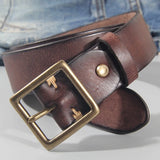 Oliver | Men's Leather Belt with Cowhide Strap and Copper Buckle