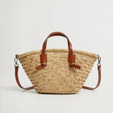 Amara | Women Bag with Straw and Leather