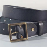 Oliver | Men's Leather Belt with Cowhide Strap and Copper Buckle